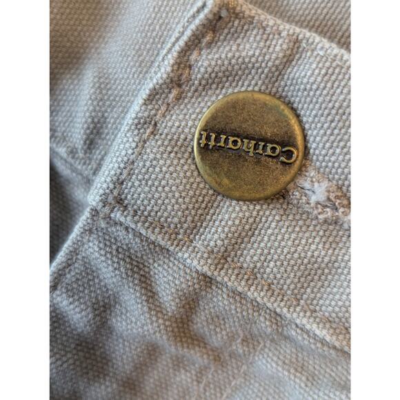 Carhartt Canvas Work Dungaree Fit Pants Khaki Tan Utility Pockets Sz 34x30 - Picture 6 of 6